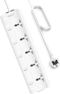 5 Way 3M Power Extension Cord 5 Universal Outlets Electrical Strip UK Plug 3 Meters Cable 250V 2500W Surge Protector (5 Way 3M)