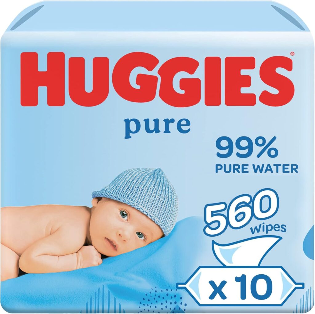 Pure Baby Wet Wipes, Pack of (10 x 56 Wipes)