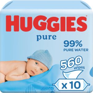 Pure Baby Wet Wipes, Pack of (10 x 56 Wipes)